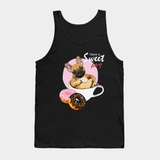 french bulldog coffee and donuts Tank Top